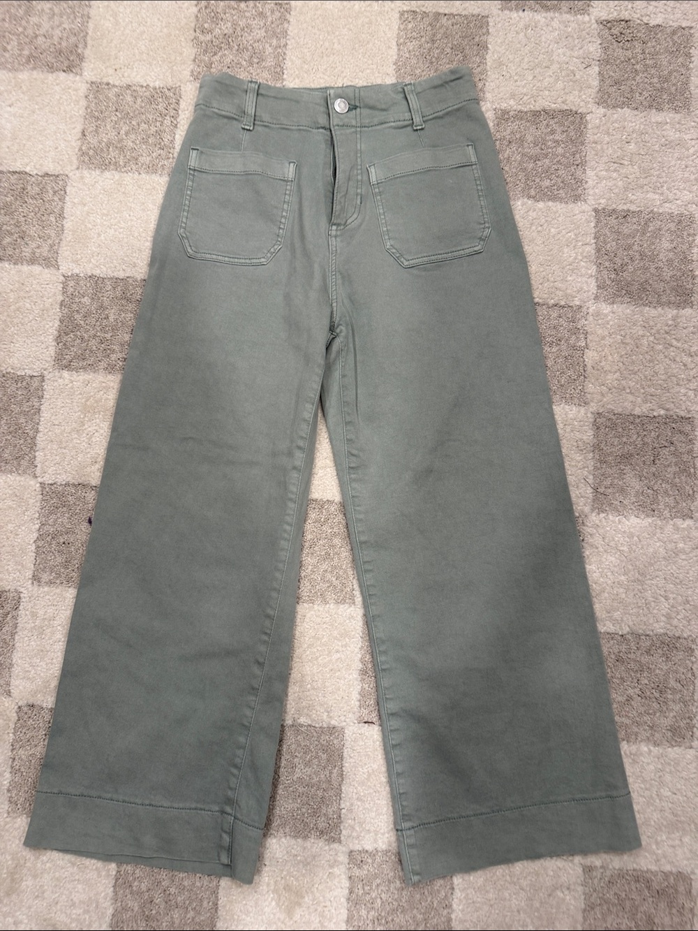 LC Lauren Conrad Wide-Leg Jeans in Sage Green, Size 4